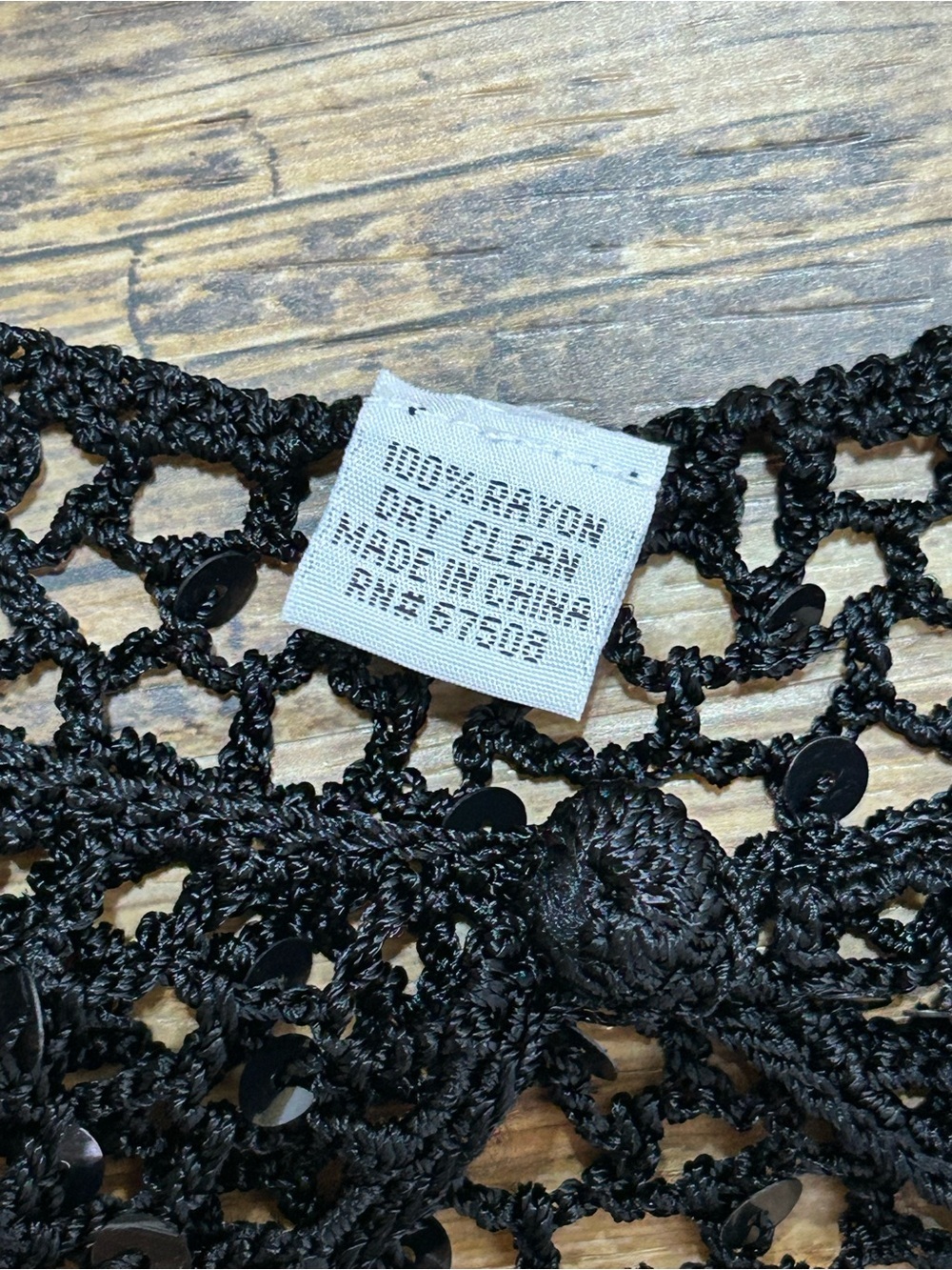 Black Open-Knit Crochet Shrug Bolero - Picture 3 of 7